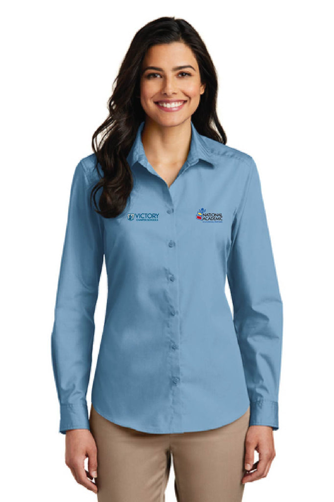 Adult Sizes - Female Long Sleeve Teacher T-Shirt - Victory Charter Sch Victory Charter School 6-12 Adult Sizes - Female Long Sleeve Teacher T-Shirt - Victory Charter Sch Victory Charter School 6-12